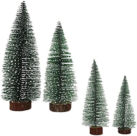 קישוטי חג המולד של יארדווה 8 יח 'עץ חג המולד מלאכותי עץ חג המולד מיני עץ שלג ירוק שולחן קטן עץ חג המולד מלאכותי, עיצוב