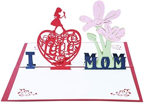 תלת מימד כרטיסי ברכה אני אוהבת אמא מעשה יד מעוניית נייר חלול לעיצוב הבית של האם למסיבת חגיגה