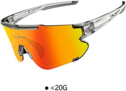 משקפי שמש מקוטבים של Racyram לגברים נשים, UV400 משקפי ספורט של UV400 לבייסבול, רכיבה על אופניים, ריצה, סופטבול