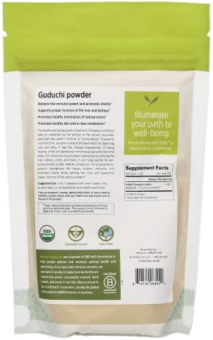 Banyan Botanicals אבקת גזע גודוצ'י - USDA אורגני, 1/2 פאונד - מחדשת עשב לעיכול, עור וחיוניות*