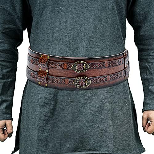 ויקינג חגורת רנסנס גברים של ימי הביניים חגורת תלבושות סלטיק עור חגורת מימי הביניים קוספליי אביר רחב פו עור חגורה