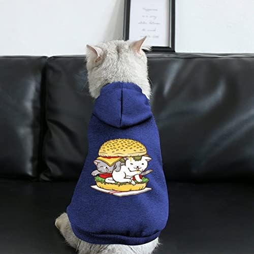 המבורגר חתול חתיכה אחת כלב תחפושת חליפת חיות מחמד בגדים עם אביזרי כובע לחיות מחמד לגור וחתול XS