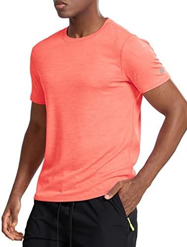 ספורט חולצות לגברים מהיר יבש קצר שרוול ריצה אימון כושר חולצות לחות הפתילה פעיל צוות צוואר טי