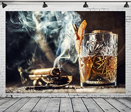 תפאורות סיגר וויסקי מבד בלקו 5 על 3 רגל לצילום סיגריה בוערת ויסקי כוס יין חבית עץ רקע לגבר 30 40 50 קישוטים
