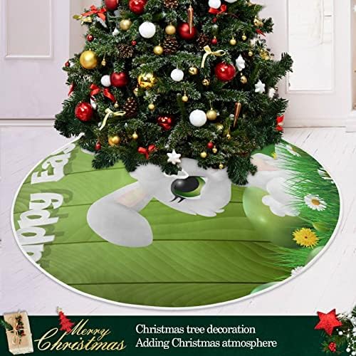 קישוט חצאית עץ חג המולד של Alaza, קישוט חצאית מיני עץ מיני קטן 35.4 אינץ 'עם ארנב פסחא לקישוטי מסיבות בית חג הפסחא