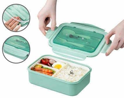 קופסת ארוחת צהריים בנטו לילדים, מיכל הכנה לארוחות. מיקרוגל ומדיח כלים בטוחים עם בקרת חלקים מובנים