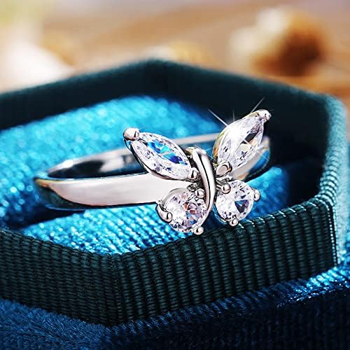 2023 נשים של פרפר זירקוניה יהלומי טבעת אירוסין חתונה טבעת מתכוונן דרקון טבעת