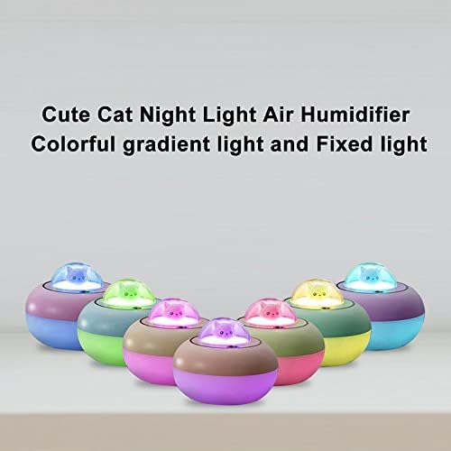 מכשיר אדים עם צבעוני שיפוע אור חמוד חתול מיני שקט קולי ארומה חיוני מפזר לבית ולמשרד