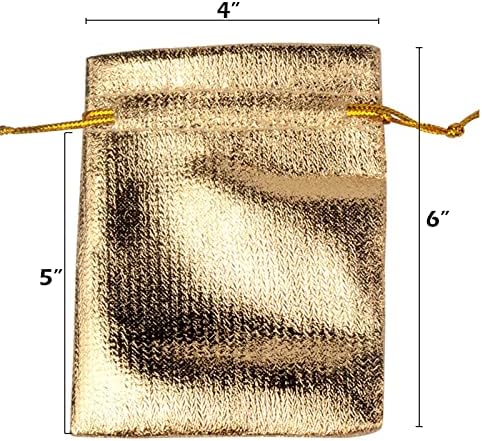 שקיות אורגנזה מתנת זהב יואלאיפו 4 על 6 אינץ ' שקיות תכשיטי שרוך