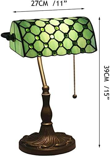 מנורת בנקאית של אוטו טיפאני בסגנון ויטראז 'מנורת שולחן זכוכית 10 אינץ