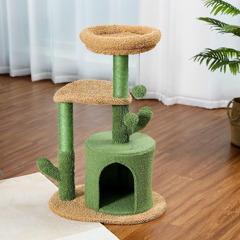 בית מגדל עץ חתול בית החתול עם שריטות פוסט קקטוס חמוד ריהוט לבית עם קן דירה מורדרן מגרד לחיות מחמד