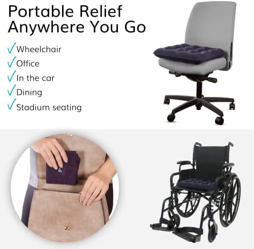 כרית מושב מתנפחת-הקלה בלחץ ניידת כרית ופל מתנפחת לכיסא גלגלים, כיסא משרדי, מטוס או מכונית, מניעת כאבי מיטה,