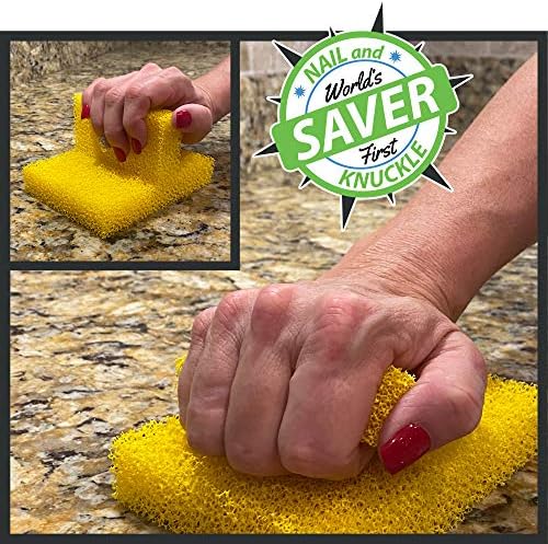 Mr.T® Silicone Scrubing Sponge-Saver Nail & Branuckle, עם טכנולוגיה נקייה של Grip-N לניקוי בטוח וקל יותר! קרצוף