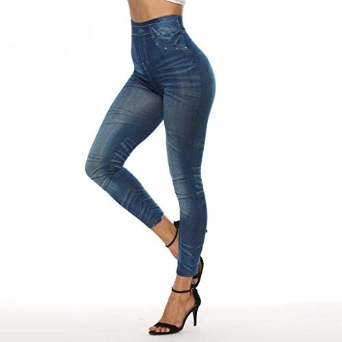 נשים מודפסות ג'ינס תחתונות המותרת מעליות מכנסי קאובוי חיקוי רזה
