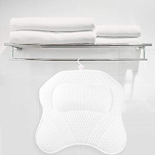 כרית אמבטיה של ESGT 4D MESH MESH SPA יוקרה אמבטיה כרית עם 6 כוסות יניקה ללא החלקה לתמיכה בצוואר הראש וכתף