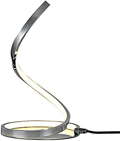 קרמיקי ספירלה מנורה שולחן הובלה מודרנית ליד מיטת לילה מנורה מעוקלת מנורה כרום גימור עיצוב מינימליסטי עכשווי לסלון