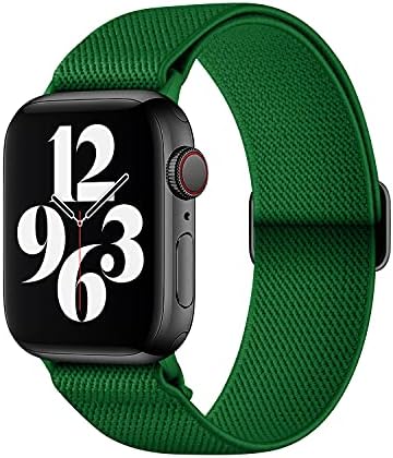 AMANECER נמתח להקות שעון ניילון תואמות את Apple Watch Series Ultra 8/7/6/5/4/3/2/1 SE, רצועות ספורט אלסטיות קלועות מתכווננות