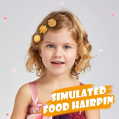 קטעי שיער מתכת ייחודית מזון מהיר מצחיק סימולת שיער מצחיק סימולציה מצחיקה אוכל סיכת שיער עוגיות שיער סיכות שיער