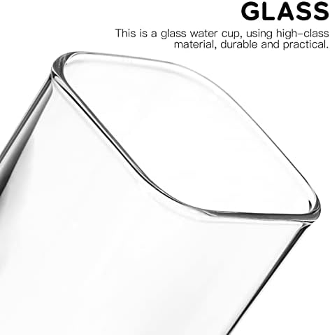 DOITOOL 2 PCS כוסות זכוכית מרובעות - 13.5OZ תנור מיקרוגל כוסות שתייה בטוחות - כוסות כדורגל גבוהות ברורות כוסות מים