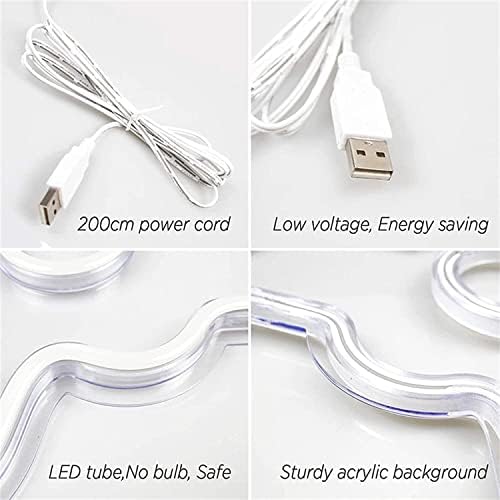 DVTEL LOVE LED שלט ניאון, אורות לילה בהתאמה אישית של שולחן חדר שינה אורות ניאון USB, שלט זוהר ביתי, 25X14 סמ, מגניב מלון לבן