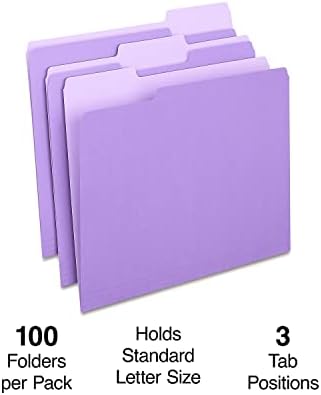 535559 צבעוני למעלה-כרטיסייה תיקיות קבצים, 3 כרטיסייה, פור, ליטר,100 / פק