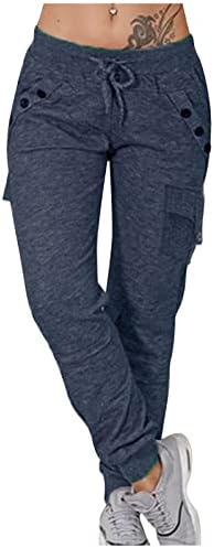 מכנסי טרנינג RBCULF לנשים כיס מזדמן רופף מכנסיים רצים מותניים מכנסיים אופנה שרוך יוגה יוגה ספורט חותלות מכנסיים