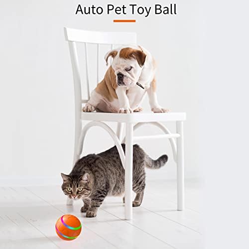 צעצועי כדור כלבים אינטראקטיביים לשעמום וגירוי כדור גלגול פעיל עם שלט רחוק לכלבים כדור קפיצה אוטומטי USB כדור רשע נטענת