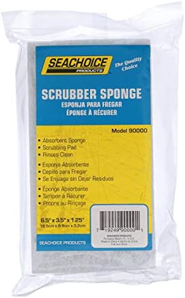 Seachoice Scrubber Sponge, קרצוף וניקיון של מטרה כפולה, 6-1/2 אינץ 'x 3-1/2 אינץ'. X 1-1/4 אינץ '.