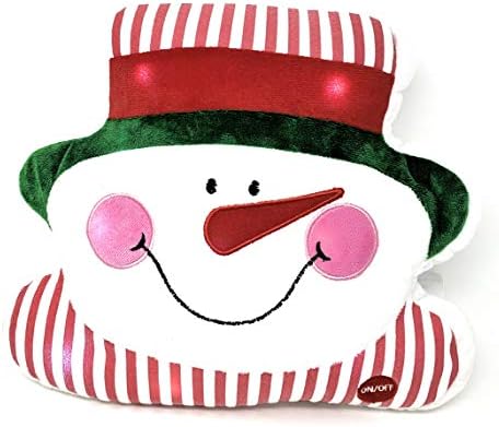 טאץ 'מדליק כרית שלג כרית חמודה חגיגית חגיגית חגיגית חג המולד כריות דקורטיביות מוארות עם אור הון זוהר