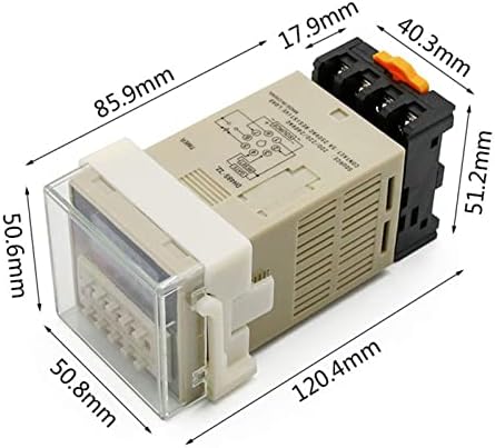KAPPDE LED דיגיטלי מתג ממסר טיימר לתכנות DH48S-2Z 0.01S-99H99M עם בסיס שקע AC/DC 12V 24V 36V 110V 220V 380V טיימר