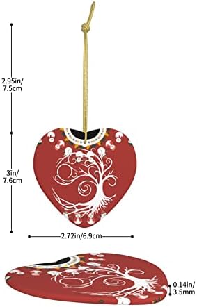עץ קלטי של החיים 1 קישוטים לחג המולד לב קרמיקה תליית קישוטים לקישוטים לחג