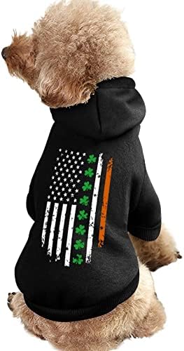 דגל אמריקאי אירי עם תלתלים בחורף קפוצ'ון קפוצ'ון סווטשירטים סוודר הדפס לכלבים חתולים גור בינוני קטן