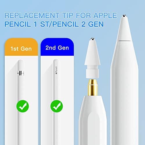 טיפים להחלפה משודרגים תואמים לעיפרון אפל 1/שני דור ועפרון Logitech, 1 ממ ללא לבוש שליטה מדויקת ציפורן עיפרון מתכת מעוגלת