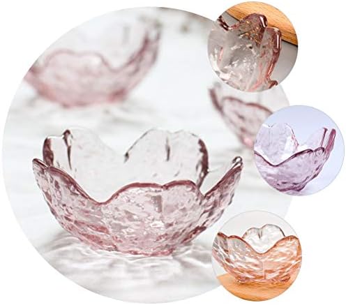 UPKOCH 4 יחידות יפנית מנות זכוכית בסגנון יפני צלחות סלטים מנות קינוח צלחות פירות