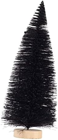 HOMOYOYO עץ חג מולד שחור קטן מלאכותי פרא פרה -יסודיות קישוטים לידה קישוטי עץ חג המולד מיניאטורי שלג מלאכותי שלג