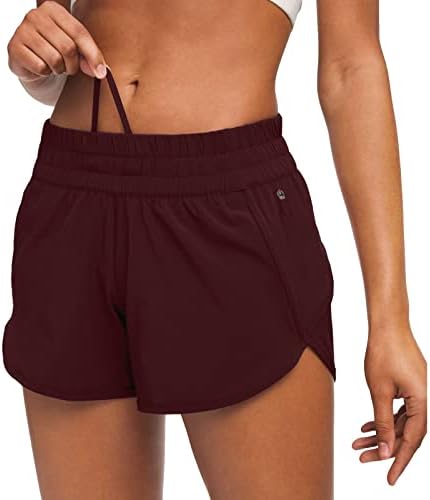 MCEDAR 4 מכנסיים קצרים של מסלול אתלטי של עלייה נמוכה לנשים עם אניה מהירה מהירה של מכנסי חדר כושר קצרים רוכסן