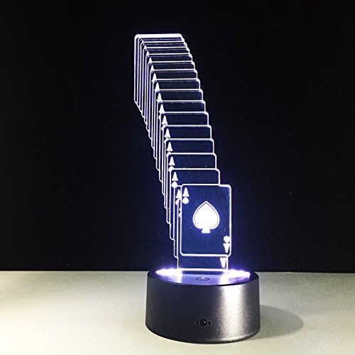 קיפול פוקר 3D מנורה 7 צבעים החלפת אור שולחן אור USB LED אור סוללה קזינו קזינו 3D אשליה LED חידוש אור