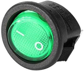 X-DREE MINI 3PIN SPST 2 מיקום LED ירוק LED תאורה אחורית נדנדה עגולה מתג מתג כוונה OFF OFF ROT רשומה AC 250V/3A