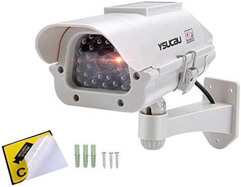 Ysucau מופעל סולארי המופעל על ידי טלוויזיה במעגל סגור מצלמת דמה מזויפת עם שימוש מהבהב LED חיצוני/מקורה לבתים ועסקים