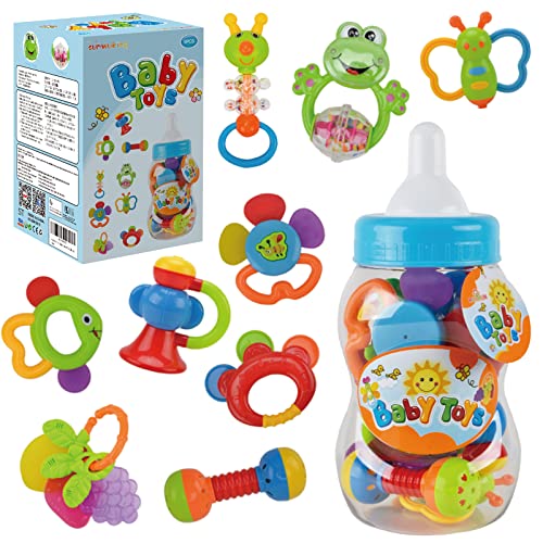 סט צעצועי רעשן לתינוק-צעצועי תינוקות להתפתחות מוקדמת, עם תכונות אחיזה, טלטול ונשכן, צעצועים מוזיקליים, מתנות