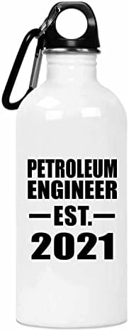 תכנון מהנדס נפט מבוסס EST. 2021, בקבוק מים 20oz כוס מבודד מפלדת אל חלד, מתנות ליום הולדת יום הולדת חג המולד חג המולד