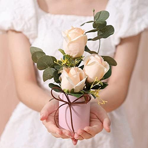 1 יח ' חבילה מיני פרח גלישת עגול נייר פרח תיבת אריזה מקרה מסיבת חתונה לקשט אגרטל אריזת מתנה חג האהבה פרחוני זר חיבוק דלי