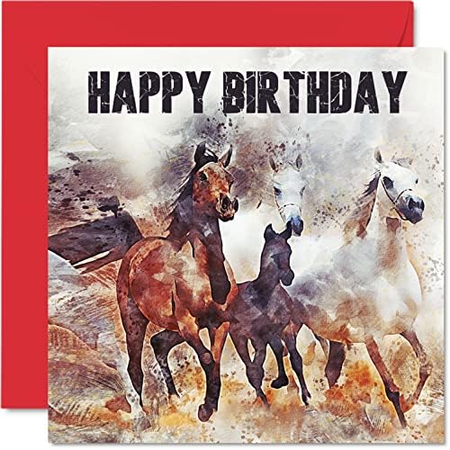 כרטיסי יום הולדת לסוס לגברים נשים - סוסי חווה יציבים - כרטיס יום הולדת טבעי לתייג