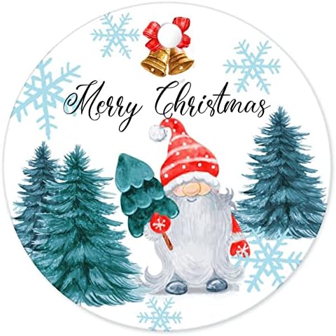 קישוט Gnome Merrychristmas לעץ 2022 צבעי חג המולד עץ חג המולד פתיתי שלג חג המולד קישוט עץ עץ כפול צדדי 3 מתנות שמירת