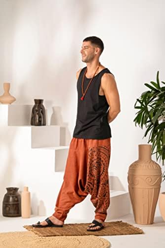 חברת Veshti Premium Premium כותנה רופפת מכנסיים של Boho Yoga Harem