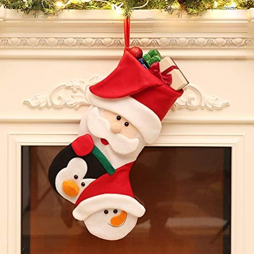 דקור סנטה צעצועים 3 יחידים גרבי חג המולד זנגוויל שלג שלג גרביים סנטה שקית מתנה לממתקים לחג המולד למסיבה בית עיצוב סנטה גרביים