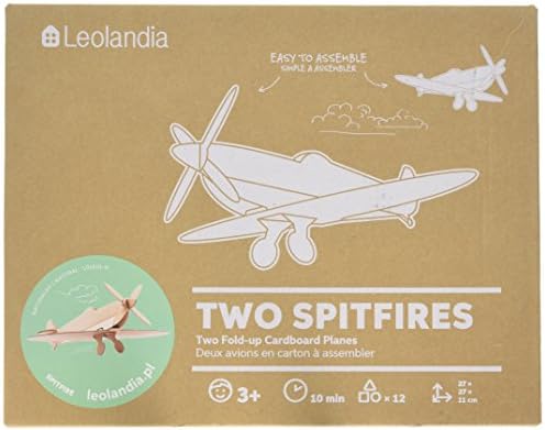 Leolandia שני Spitfires Creative DIY דגם מטוס קרטון, טבעי