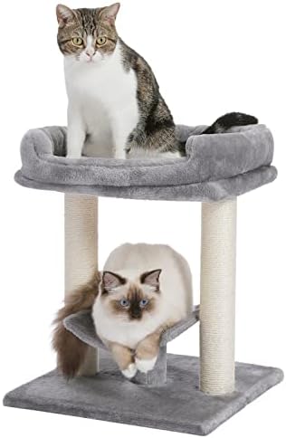 פטפלה חתול גרוד קטן חתול עץ, חתול גרדן עם גדול קטיפה למעלה מוט מיטה, חתול הודעה ומעוקל פלטפורמה