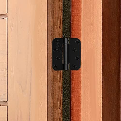 חבילה של 2 צירי דלתות שחורות מוזהבות ציר דלת קפיץ סגירה עצמית 4 אינץ 'עם פינות רדיוס 5/8 אינץ