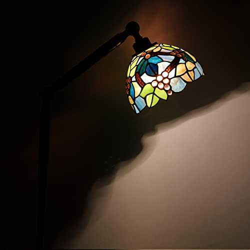 ZJART TORCHIERE TIFFANY רצפת רצפה מנורה מוט ויטראז 'זכוכית ענב קשת מנורה נדנדה זווית זווית מתכווננת צווארון